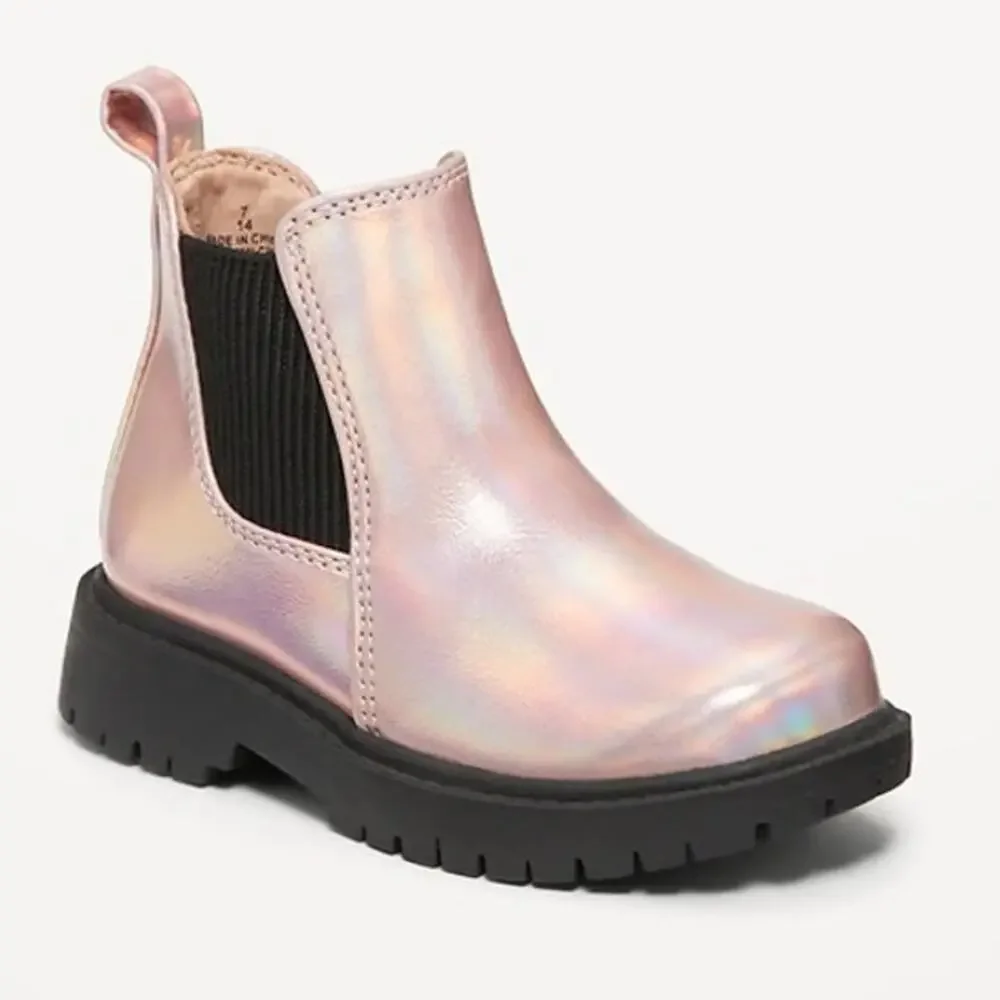 Old Navy Toddler Girls Faux-Leather Chelsea Boots Size 5